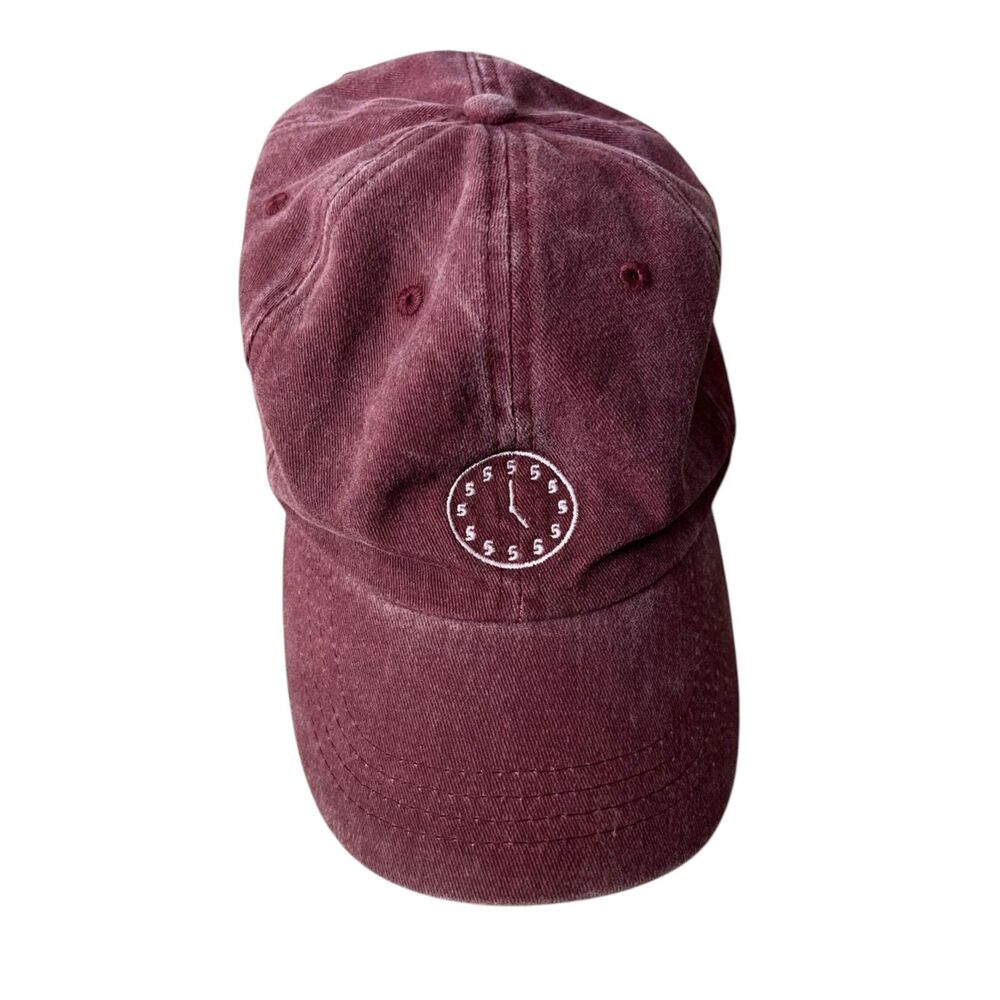 Burgundy Washed Cotton Dad Hat Vintage Adjustable Baseball Cap Minimalist